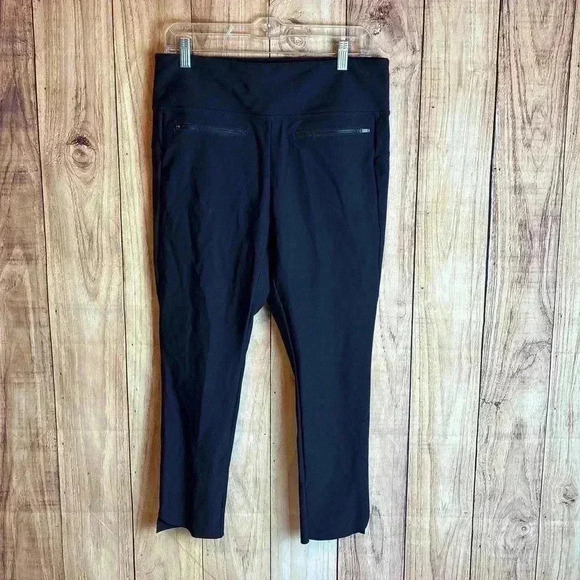 Athleta Black Stellar Cropped Zippered Pockets Size L - Picture 1 of 6